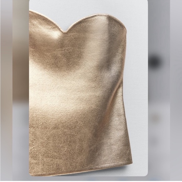 Zara Gold KNIT BUSTIER TOP - Picture 11 of 16